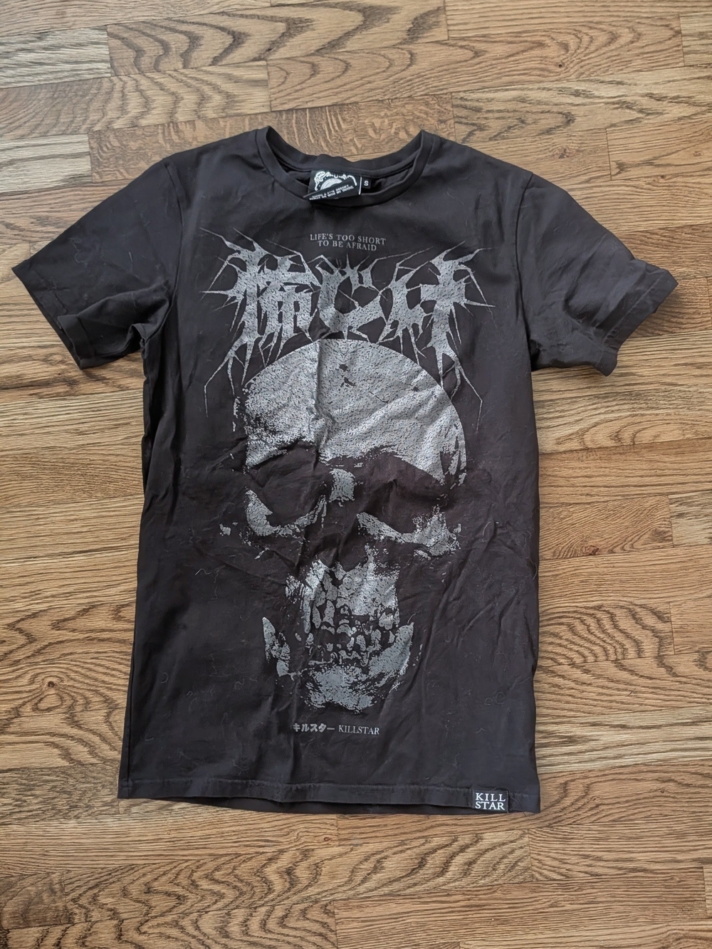 Killstar Black On Black Graphic Skull Tee NWOT Unisex S